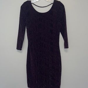 Charlotte Russe purple and black sparkly glitter look dress